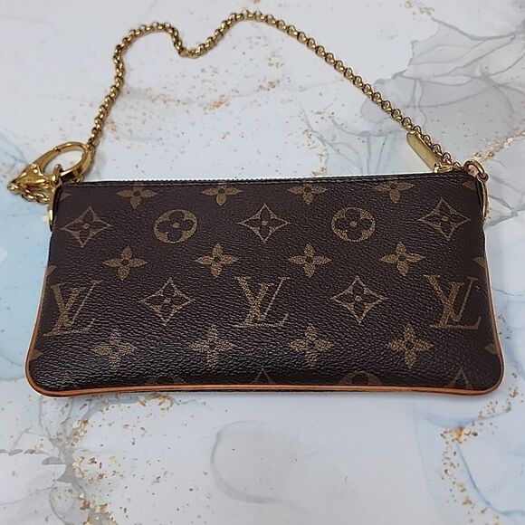 Authentic Louis Vuitton Monogram Milla MM Purse Clutch Handbag Chain - Picture 3 of 7